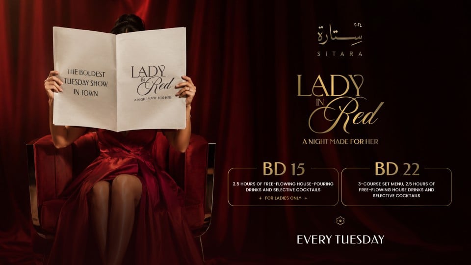 Lady in Red at Sitara, Bahrain
